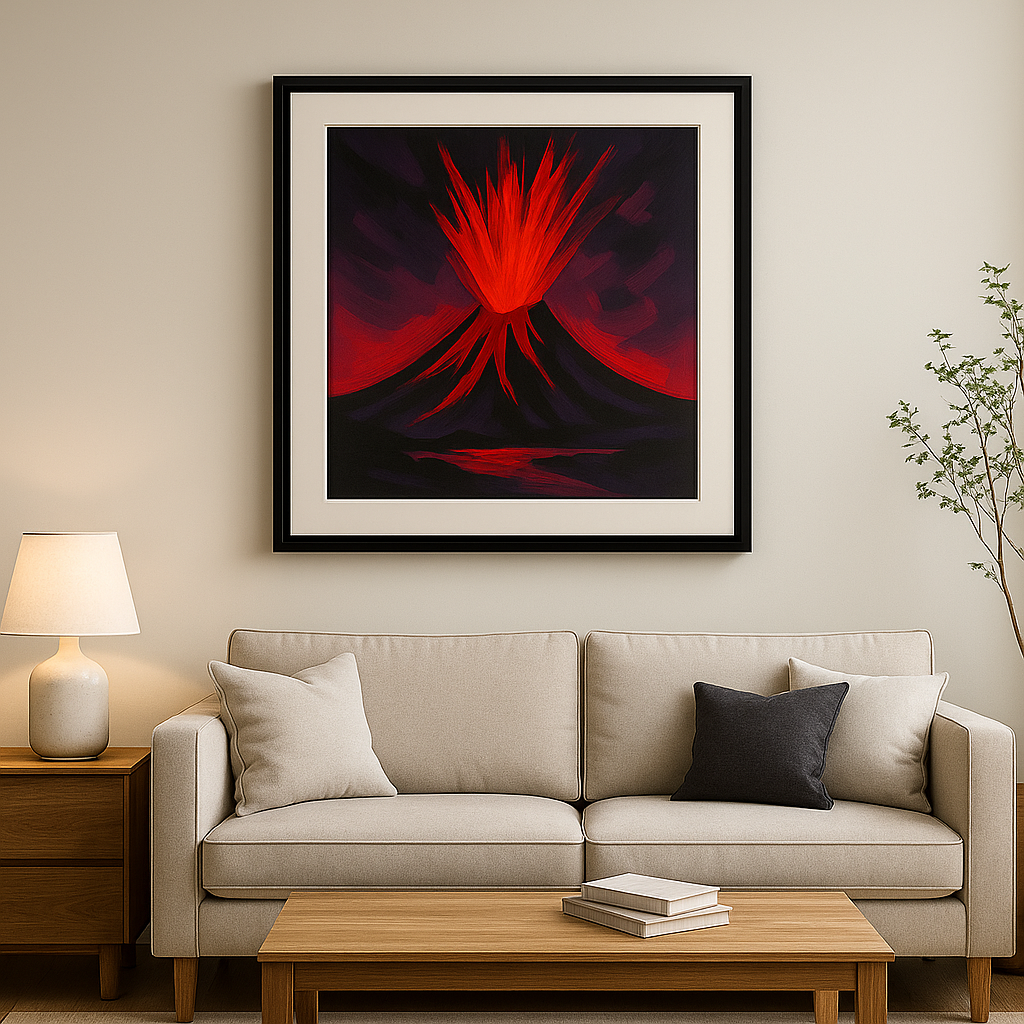 Modern Volcano Art Piece