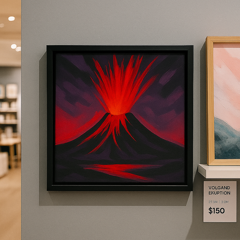Modern Volcano Art Piece